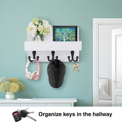 Doppelstaande muur montage opslagplank magnetisch huis hangend organisator rek met sleutelhanger