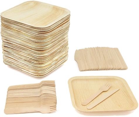 Eco-vriendelijk 20 pakketten biologisch afbreekbare palmbladen 10 inch vierkant stevig als bamboe wegwerp elegant