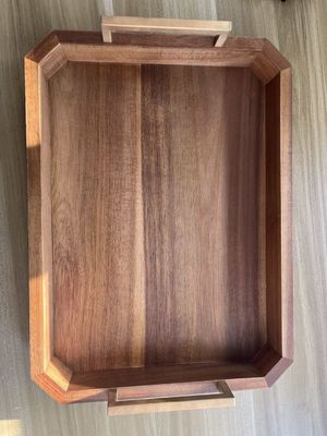 Op maat gemaakte ontwerpen Grote rustieke houten rechthoekige servietbak voor koffietafel