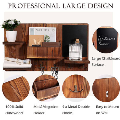 OEM houten wandenplank met kledinghoek toegangspoort organisator jas haken sleutelrek posthouder creatieve muur hanger houder