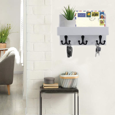 Wanddekoratieve houten sleutelhanger met 3 dubbele haakjes Functionele ontwerp sleutelhanger