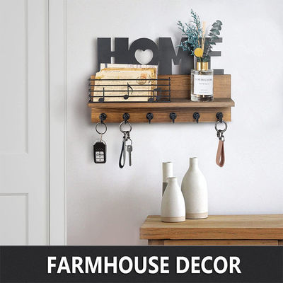 Wanddekoratieve houten sleutelhanger met 3 dubbele haakjes Functionele ontwerp sleutelhanger