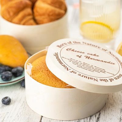 Biologisch afbreekbare houten veneer Chiffon cake box voor snack verpakkingsoplossing