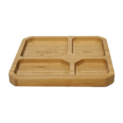 Milieuvriendelijke bamboe serveerbakken voor voedsel Milieuvriendelijk en aanpasbaar