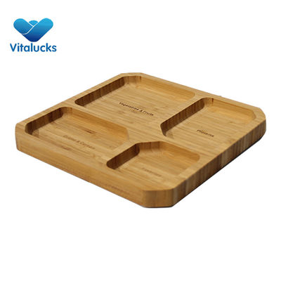 Milieuvriendelijke bamboe serveerbakken voor voedsel Milieuvriendelijk en aanpasbaar