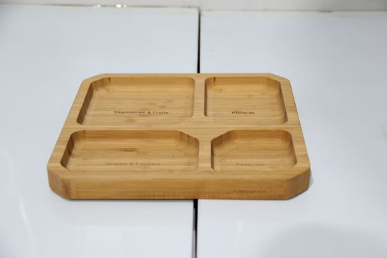Milieuvriendelijke bamboe serveerbakken voor voedsel Milieuvriendelijk en aanpasbaar
