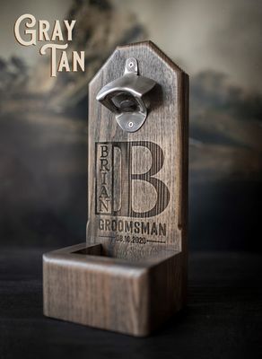 Houten handvat Bierfles Opener Ideaal bruidsvader Geschenk met gepersonaliseerde logo Printing