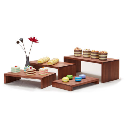 Aanpasbaar logo Acceptabel 3 niveaus Houten cake Fruit Display Stand voor dessert