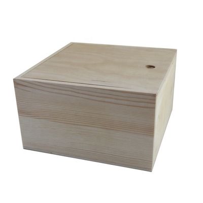 Grote houten doos met deksel in gewone of aangepaste kleur
