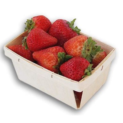 Handgemaakte industriële cadeautjes Craft 4x4 inch veneer houten doos voor het plukken van fruit en bessen