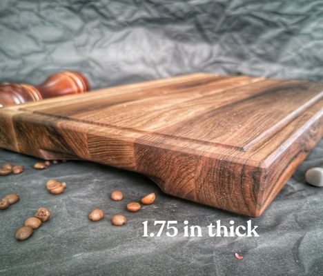 Gepersonaliseerd logo aanvaardbaar 1,75 dik groot walnoot snijplank met sap groeve