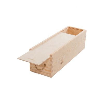 Gepersonaliseerde onvoltooide wijndoos Verpakking met zijde-scherm gedrukt dennen houten cadeaubon