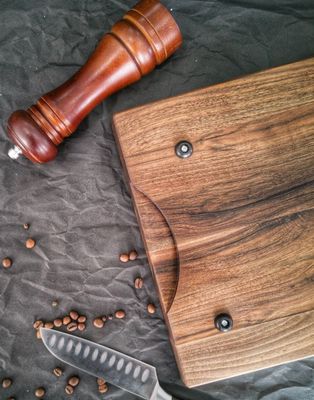 Gepersonaliseerd logo aanvaardbaar 1,75 dik groot walnoot snijplank met sap groeve