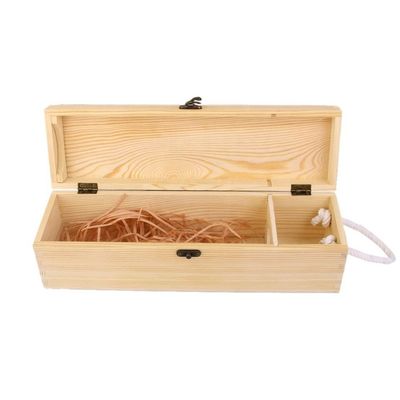 Geprinte drukwerk milieuvriendelijke onvoltooide wijndoos van dennenhout