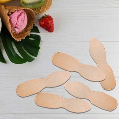 Custom logo Houten ijsstokjes Gepersonaliseerde mini lepels van berkhout