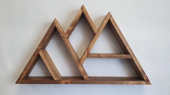 Natuurlijke houten bergplank Meerlaagse wandmontage zwevende displayplanken 26,75x16x3,5 inch