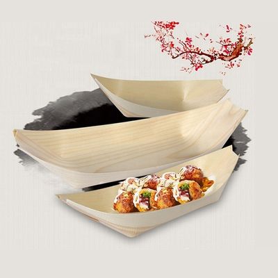 Houten sushi serveerboot 9 inch Moderne eenvoudige wegwerpboom Bamboe