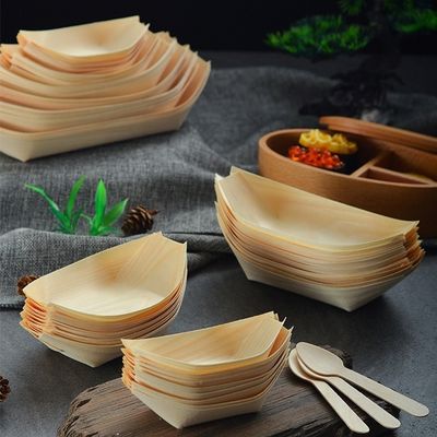 Houten sushi serveerboot 9 inch Moderne eenvoudige wegwerpboom Bamboe