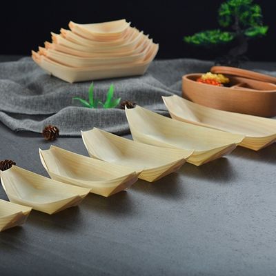 Houten sushi serveerboot 9 inch Moderne eenvoudige wegwerpboom Bamboe