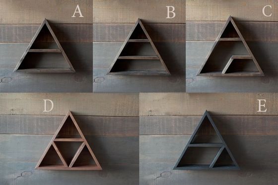 Woonkamermeubelen Custom handgemaakte houten muur gemonteerd drijvende driehoekige plank 16&quot;of18&quot;X3.2&quot; Modern design