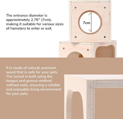 Kleine dieren ademend houten huis aanpasbare kamer voor verstoppen en verkennen