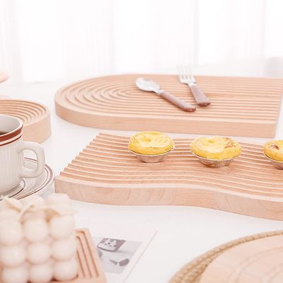 Wave Shape Houten bak Ontbijt serveerbak voor de keuken 40.5x18.5x2cm Customized Logo