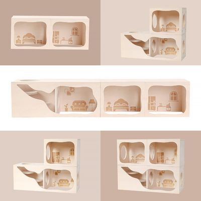 Kleine dieren ademend houten huis aanpasbare kamer voor verstoppen en verkennen