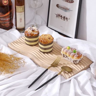 Wave Shape Houten bak Ontbijt serveerbak voor de keuken 40.5x18.5x2cm Customized Logo