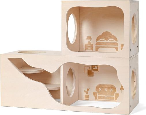 Kleine dieren ademend houten huis aanpasbare kamer voor verstoppen en verkennen