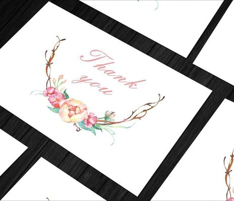 Op maat gemaakte fijne ontwerpen Dankjewel-groetekaart Poskaarten met logo op gerecycled papier