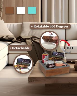 Houten bank Caddy Hou snacks Dranken en afstandsbediening binnen handbereik op bed auto stoel of strand