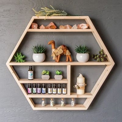 Gepersonaliseerd logo woonkamermeubilair Handgemaakt Houten muur gemonteerd Drijvende collectie planken