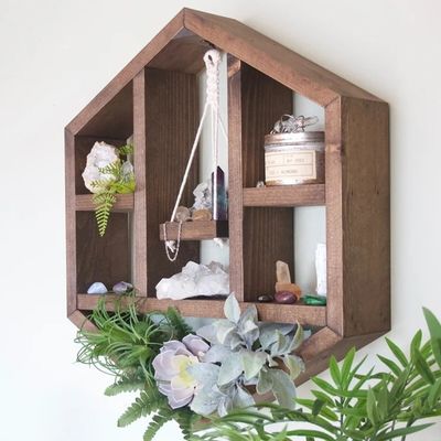Drijvend geometrisch plank Handgemaakt honingraat ontwerp voor ruimtebesparende houten zeshoek