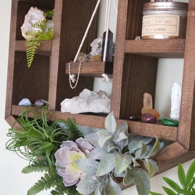Drijvend geometrisch plank Handgemaakt honingraat ontwerp voor ruimtebesparende houten zeshoek