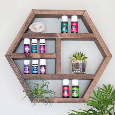 Geen opgevouwen multi-laag Vintage massief hout opslagplank met rustiek zeshoekig ontwerp