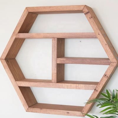 Geen opgevouwen multi-laag Vintage massief hout opslagplank met rustiek zeshoekig ontwerp