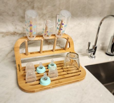 Klassificatie Reisvriendelijk bamboe babyfles droogrek met borstel en droger