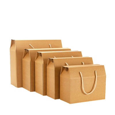 Handgemaakte Glanzige Laminatie Druk Recycled Kraft Blank Cardboard Craft Paper Boxes