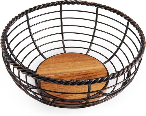 Compacte opvouwbare houten fruitbak voor ruimtebesparende keuken- en woonkameropslag