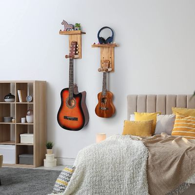 Custom Wall Mount Holder Gitaarhanger Schap voor Home Decoration Single Tier Design