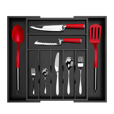Bamboe keuken zilverwerk gereedschapsholding en bestek lade organisator voor platteware maat
