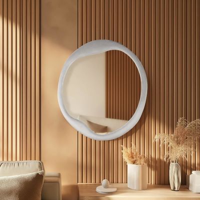 Geverfde flanel omwikkeld houten raam spiegel Unieke onregelmatige wandversiering voor thuis