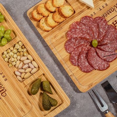 Bamboes snijplank met schaal en opslag opvouwbaar eindkorrel hard hout plank steen