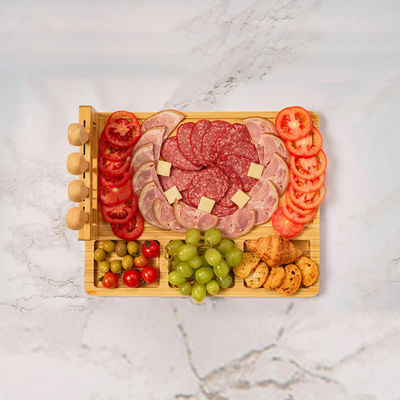 Bamboes snijplank met schaal en opslag opvouwbaar eindkorrel hard hout plank steen