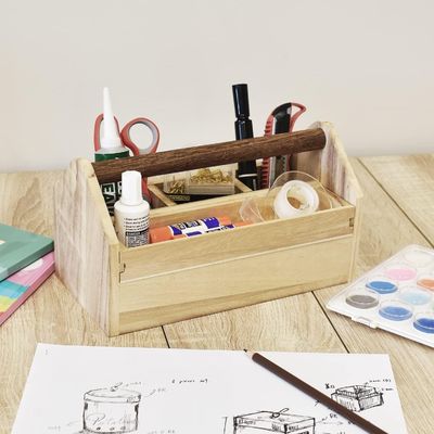 Op maat gemaakte bestelling geaccepteerd Houten laden organisator Craft gereedschap opslagdoos met dennenhout / bamboe