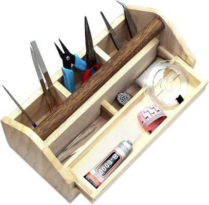 Op maat gemaakte bestelling geaccepteerd Houten laden organisator Craft gereedschap opslagdoos met dennenhout / bamboe