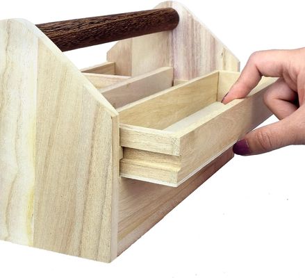 Op maat gemaakte bestelling geaccepteerd Houten laden organisator Craft gereedschap opslagdoos met dennenhout / bamboe