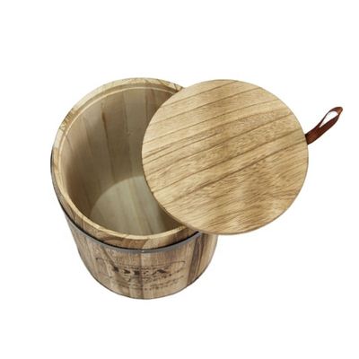 18x18x27cm Custom Logo Houten vat Verpakking Handgemaakte Vintage stijl Grote Paulownia