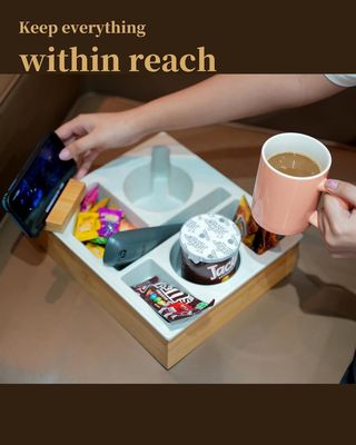 Houten opslagdoos voor het bureau voor woonkamer koffie tafel snacks en afstandsbediening