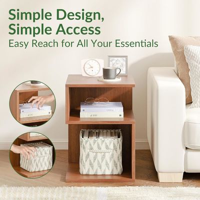 Kleine ruimtes Slaapkamermeubilair Minimalistisch 3 verdiepingen Eindtafel met open opslag Bedside tafel